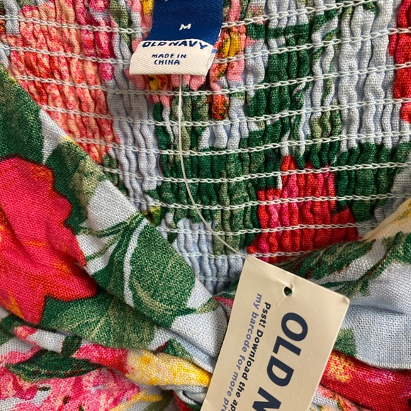 Old Navy floral linen blend tie straps jumpsuit. - Picture 8 of 9